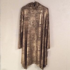 Metallic Gold Turtleneck Dress NWT